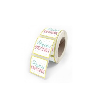 Etiquettes Anniversaire40x35mm500